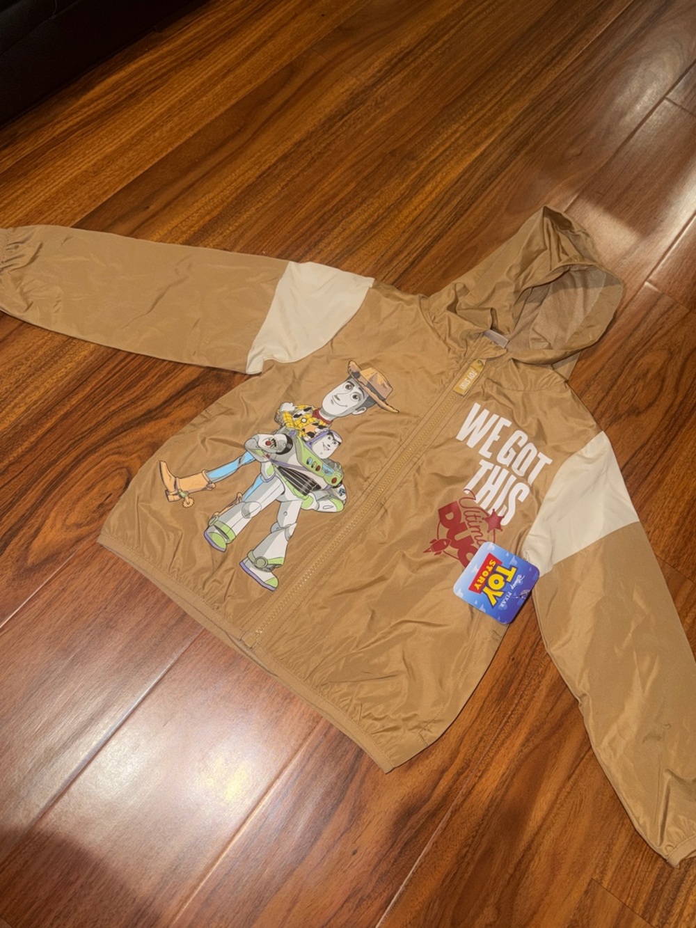 Disney Tan and Cream Kids' Hooded Raincoat with Toy Story Graphic